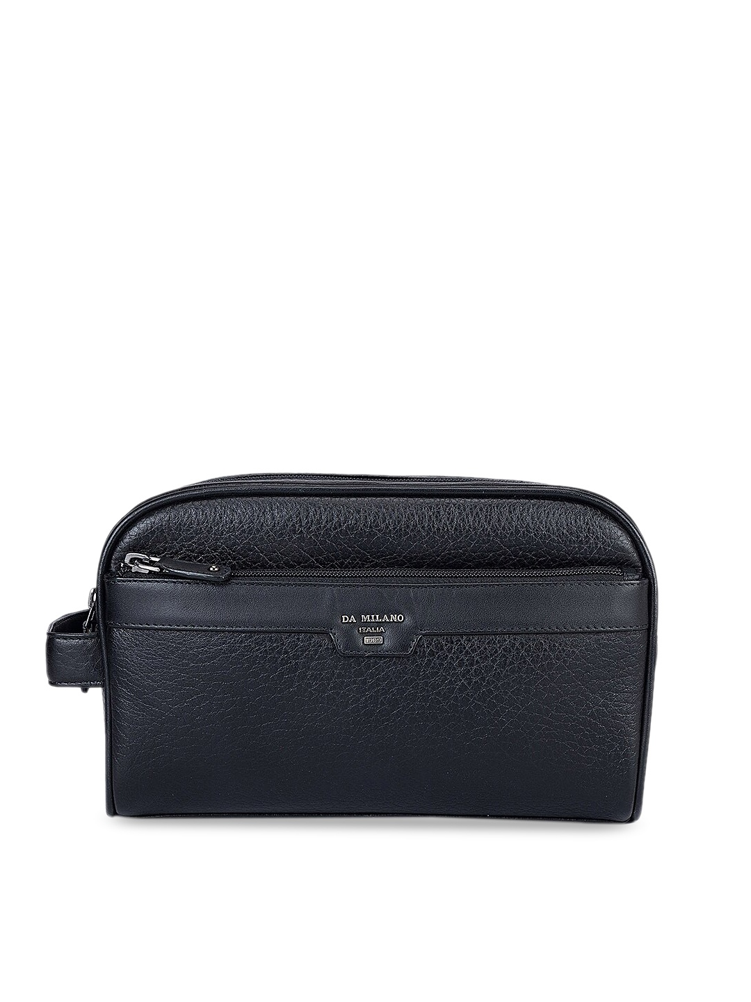 Da Milano Women Zipper Pockets Travel Pouch, Black
