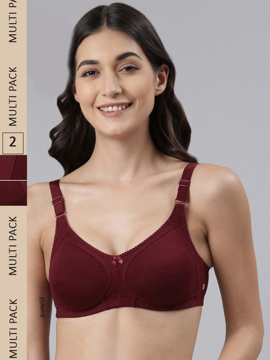 Dollar Missy Pack Of 2 Wire Free Non-Padded Anti-Microbial Anti-Odour Cotton Seamless Bra, Maroon
Dollar Missy Pack Of 2 Wire Free Non-Padded Anti-Microbial Anti-Odour Cotton Seamless Bra, Maroon