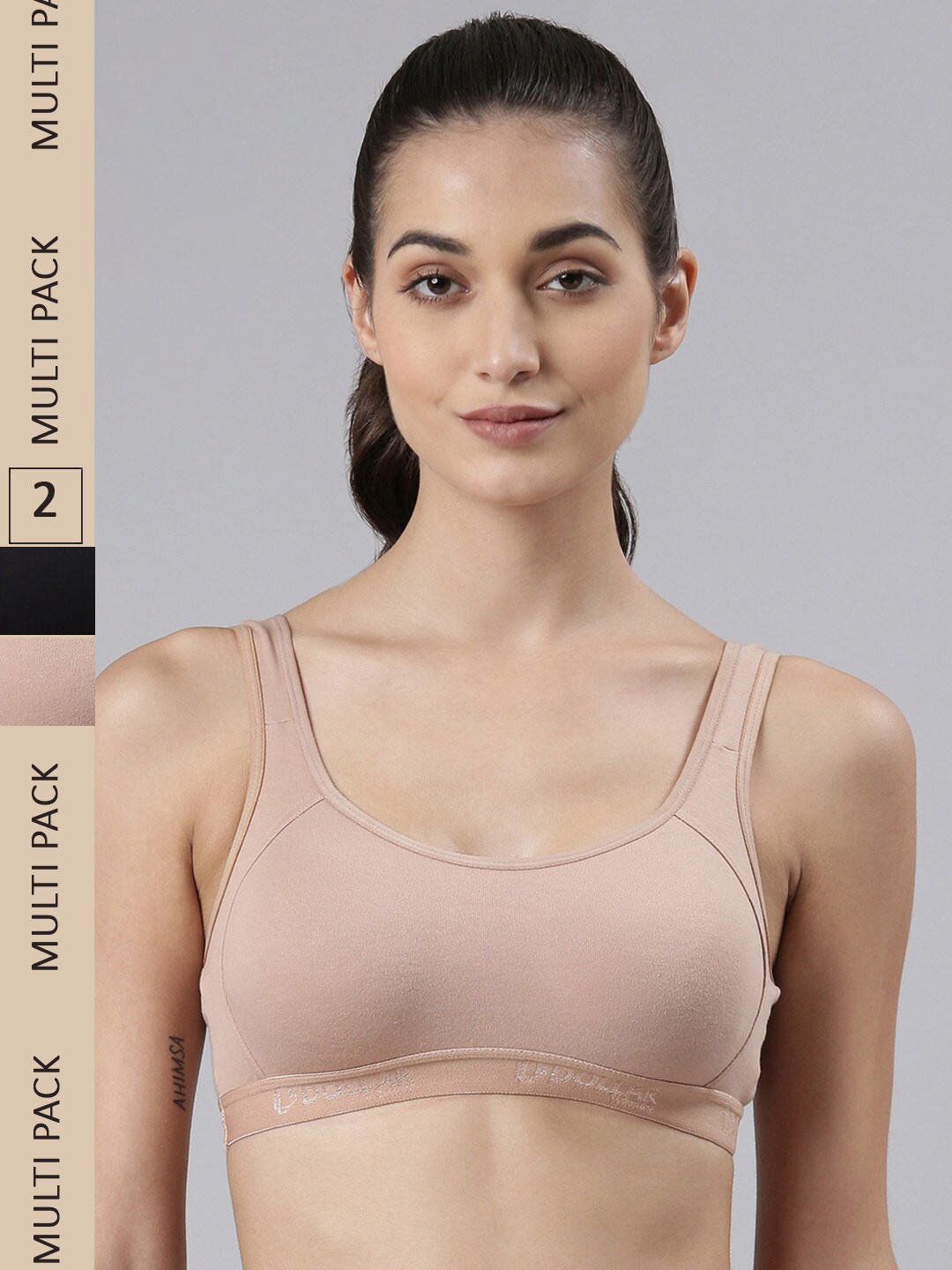 Dollar Missy Pack Of 2 Non-Padded Non-Wired Anti Microbial Cotton Workout Bra, Black
Dollar Missy Pack Of 2 Non-Padded Non-Wired Anti Microbial Cotton Workout Bra, Black