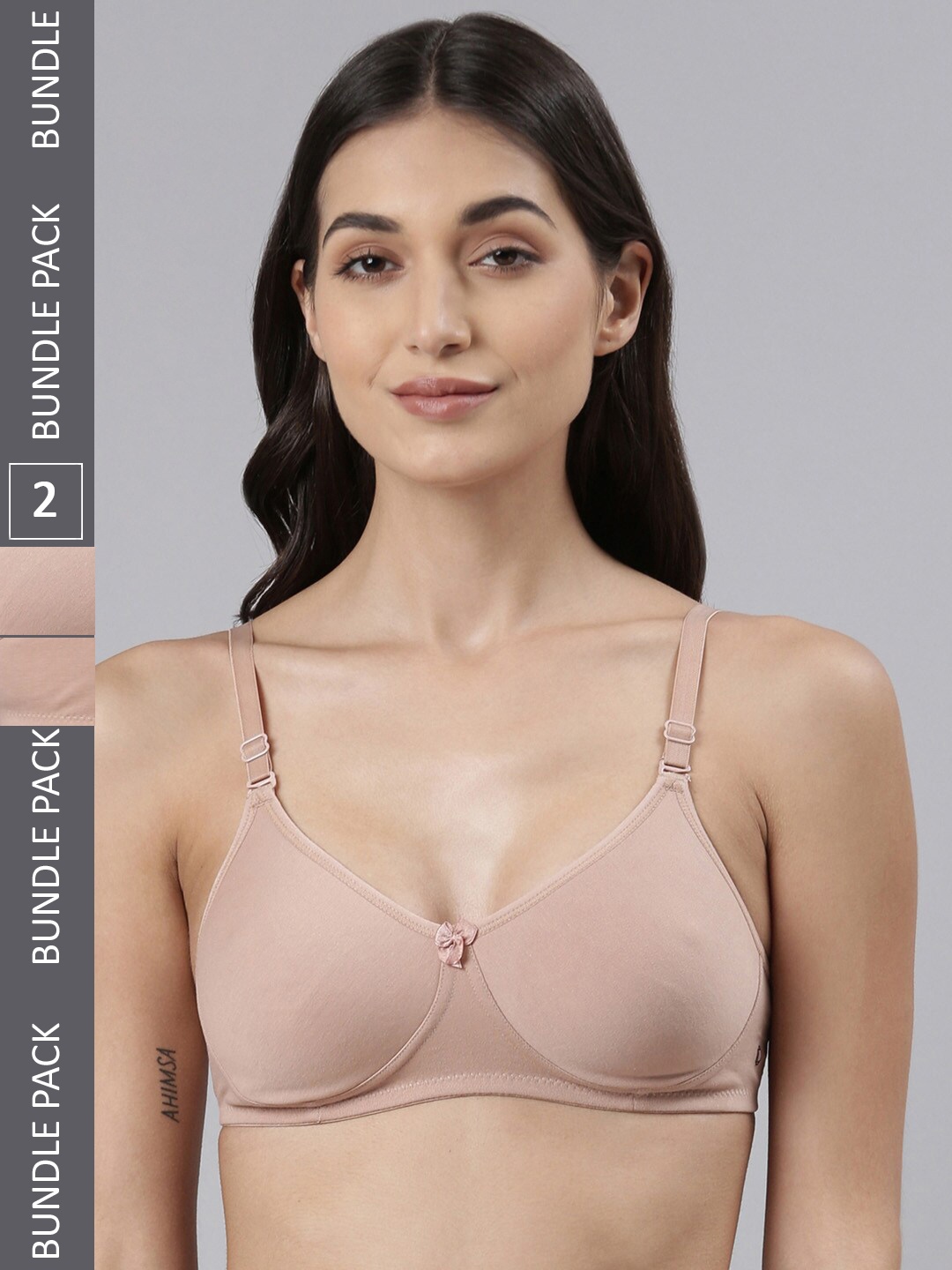 Dollar Missy Pack Of 2 Lightly Padded Non Wired Anti-Microbial Anti-Odour Cotton Bra, Beige
Dollar Missy Pack Of 2 Lightly Padded Non Wired Anti-Microbial Anti-Odour Cotton Bra, Beige