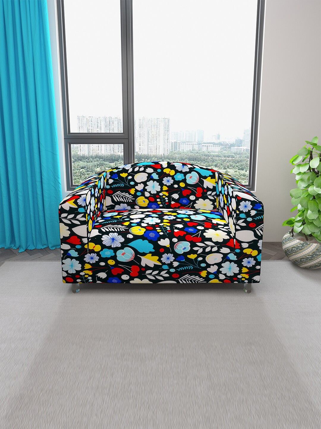 DREAM CARE Blue & Yellow Floral Printed Stretchable 2-Seater Sofa Cover With Anti Slip Foam Sticks
DREAM CARE Blue & Yellow Floral Printed Stretchable 2-Seater Sofa Cover With Anti Slip Foam Sticks