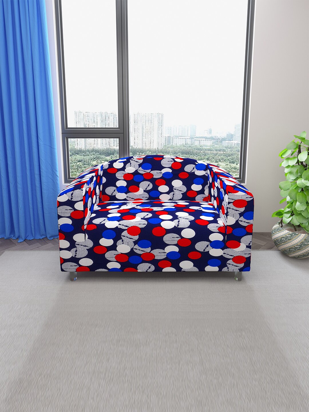 DREAM CARE Blue & Red Printed Stretchable 2-Seater Sofa Cover With Anti Slip Foam Sticks
DREAM CARE Blue & Red Printed Stretchable 2-Seater Sofa Cover With Anti Slip Foam Sticks