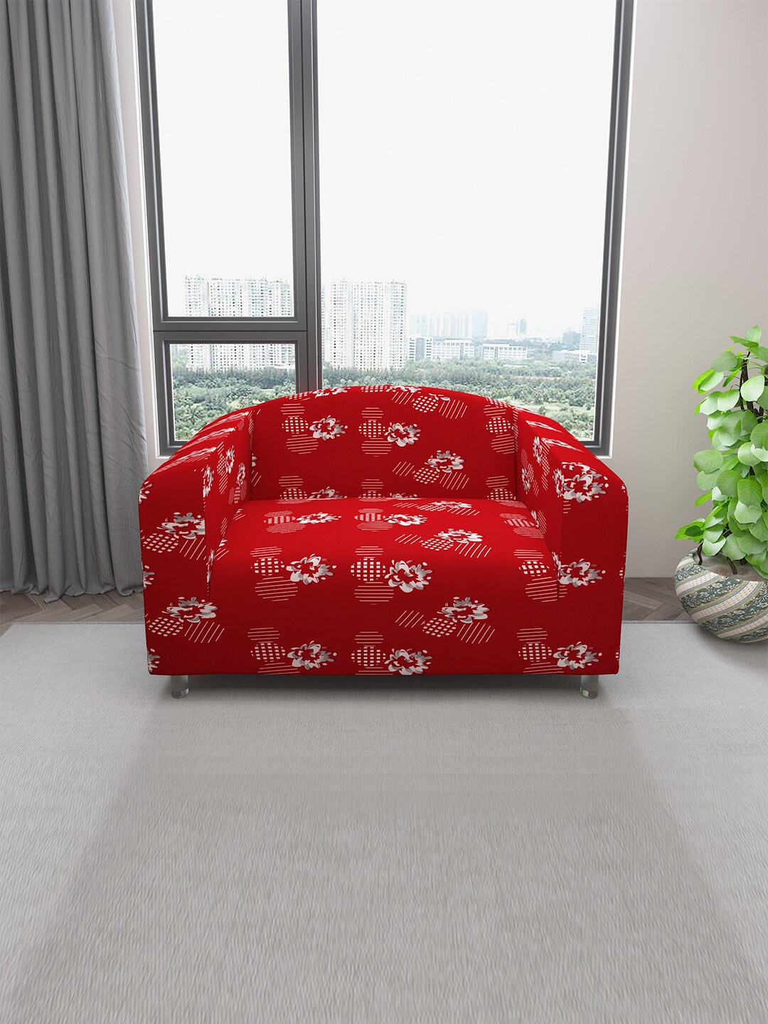 DREAM CARE Red & White Printed Stretchable 2-Seater Sofa Cover With Anti Slip Foam Sticks
DREAM CARE Red & White Printed Stretchable 2-Seater Sofa Cover With Anti Slip Foam Sticks