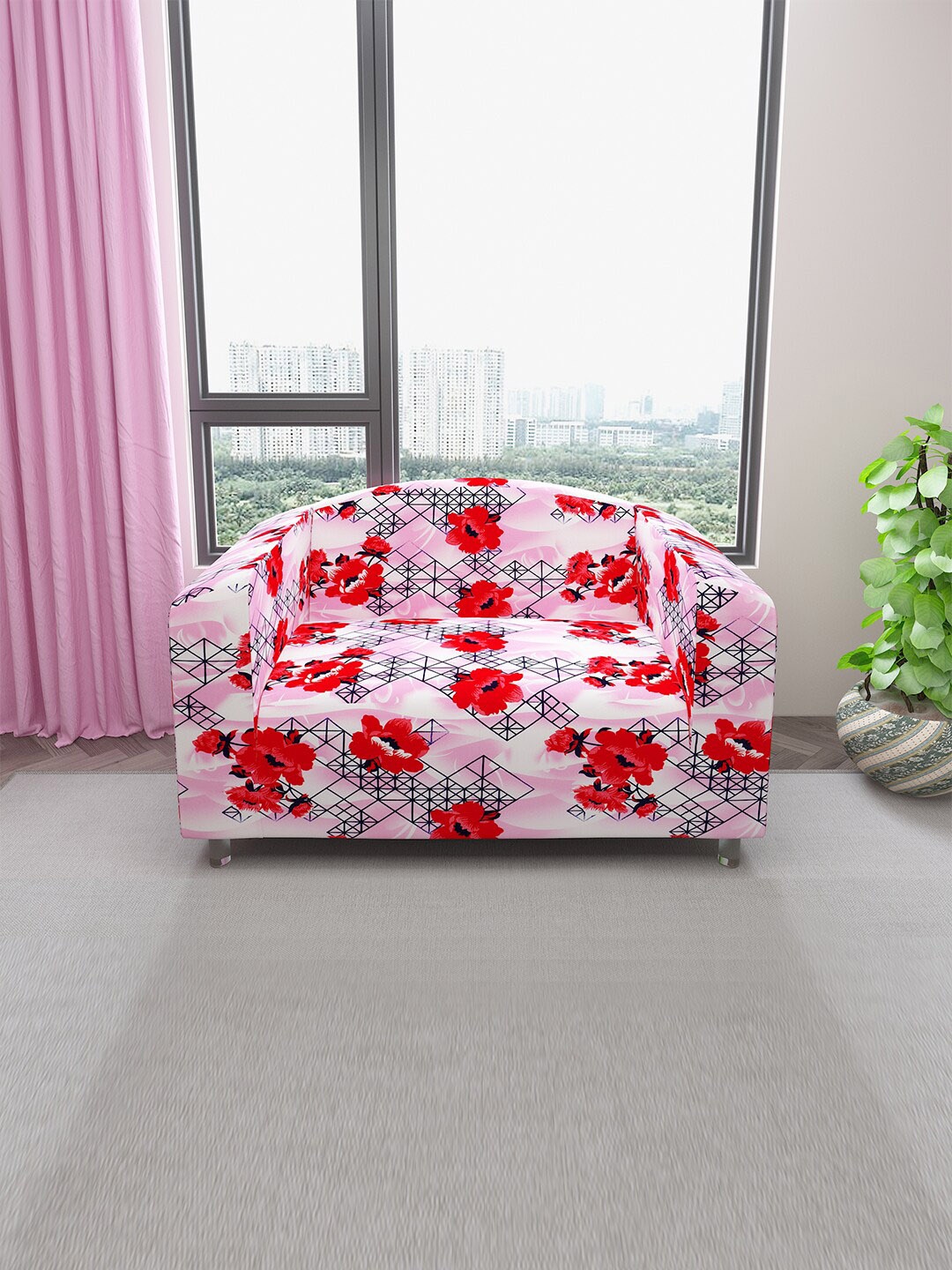 DREAM CARE Pink & Red Floral Printed Stretchable 2-Seater Sofa Cover With Anti Slip Foam Sticks
DREAM CARE Pink & Red Floral Printed Stretchable 2-Seater Sofa Cover With Anti Slip Foam Sticks