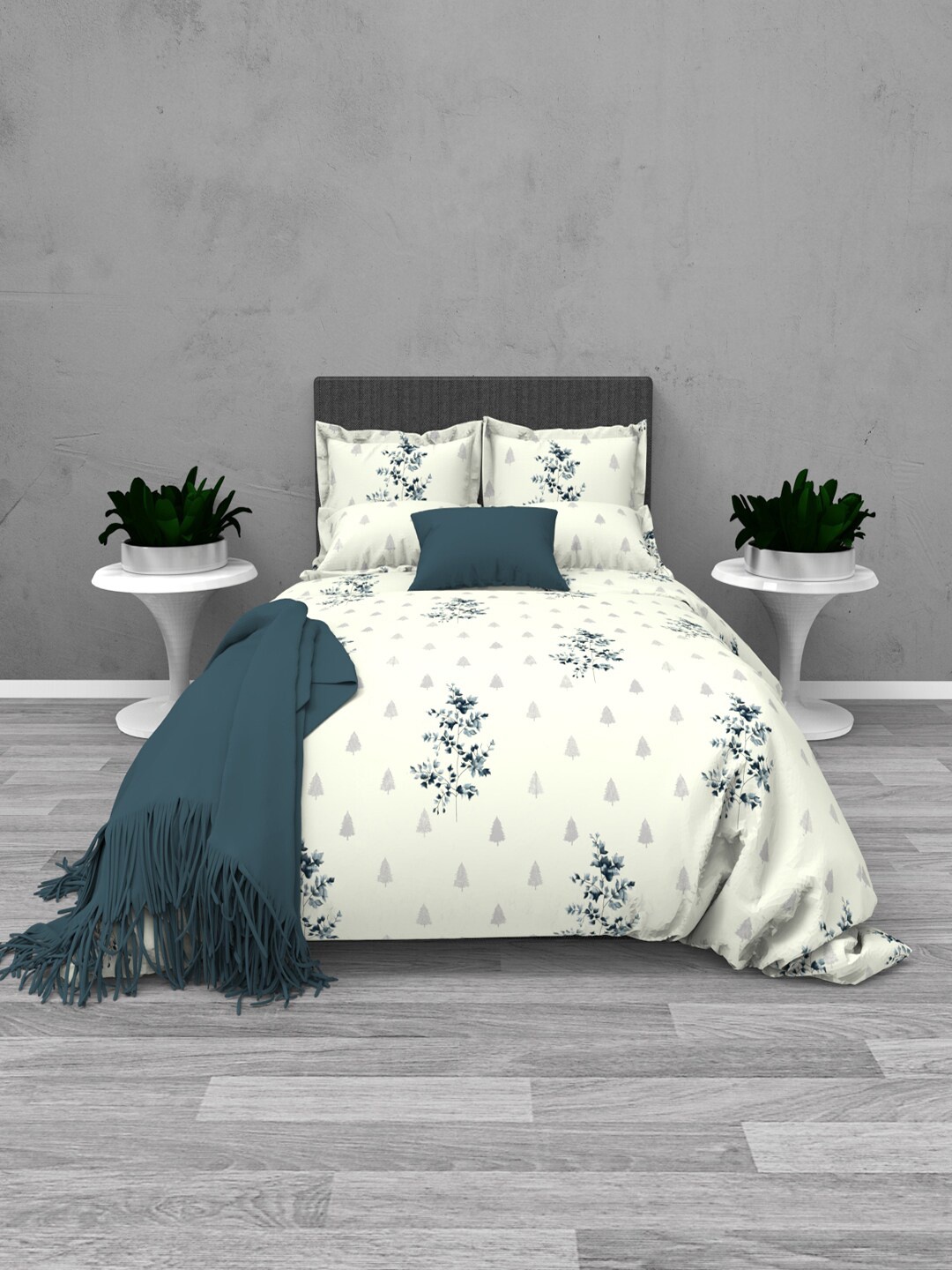 THE WHITE MOSS Tiffany Cream & Blue Floral 220TC Flat Cotton King Bedsheet & Pillow Covers
THE WHITE MOSS Tiffany Cream & Blue Floral 220TC Flat Cotton King Bedsheet & Pillow Covers