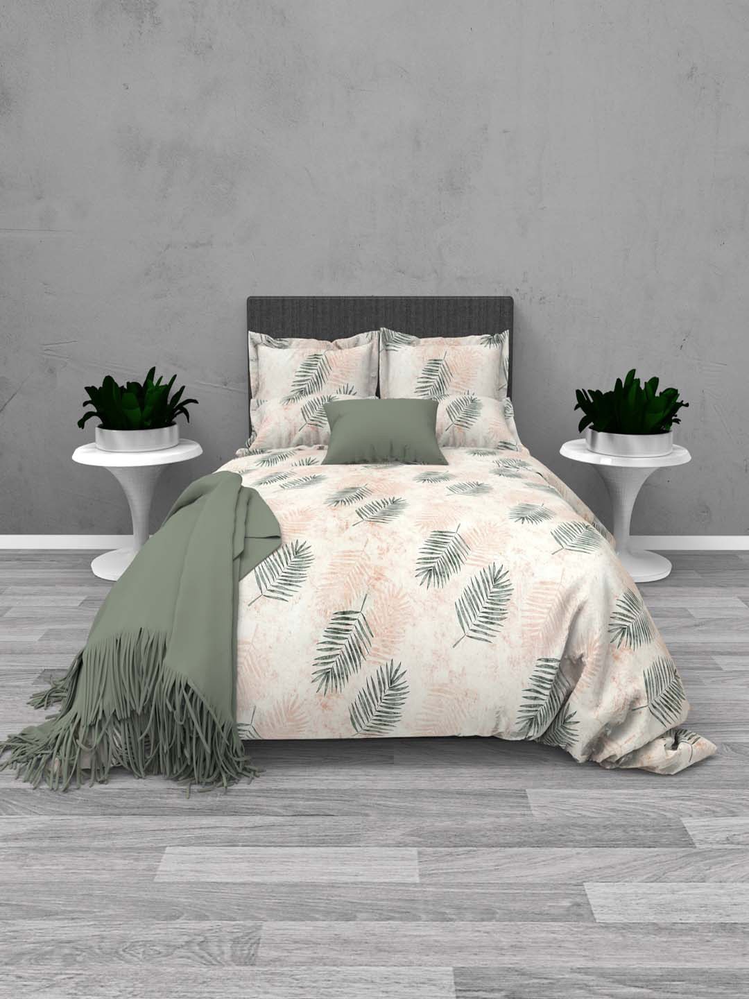 THE WHITE MOSS Tiffany White & Green Floral 220 TC Flat King Bedsheet & 2 Pillow Covers
THE WHITE MOSS Tiffany White & Green Floral 220 TC Flat King Bedsheet & 2 Pillow Covers