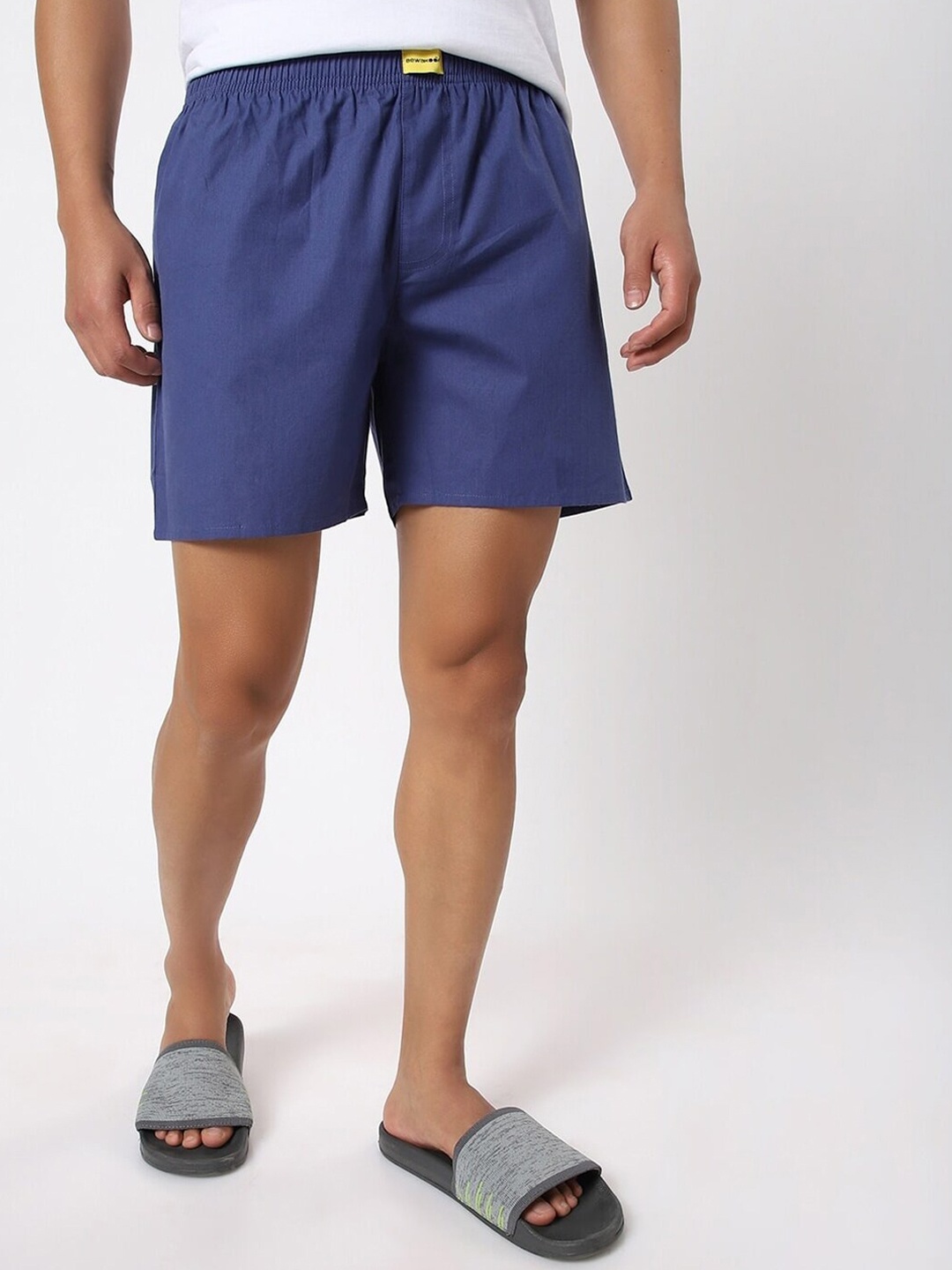 Bewakoof Men Cotton Mid-Rise Boxers- 460054, Navy blue