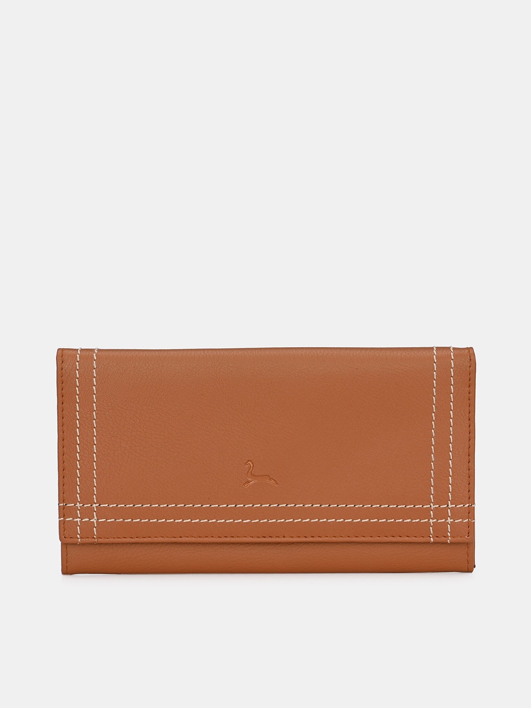 Pacific Gold Women Leather Two Fold Wallet, Brown