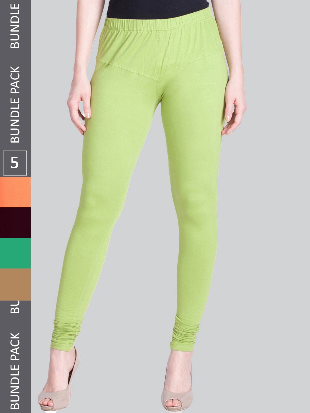 LYRA Pack Of 5 4-Way Stretch Bio-Wash Cotton Lycra Churidar Length Leggings, Green
LYRA Pack Of 5 4-Way Stretch Bio-Wash Cotton Lycra Churidar Length Leggings, Green
