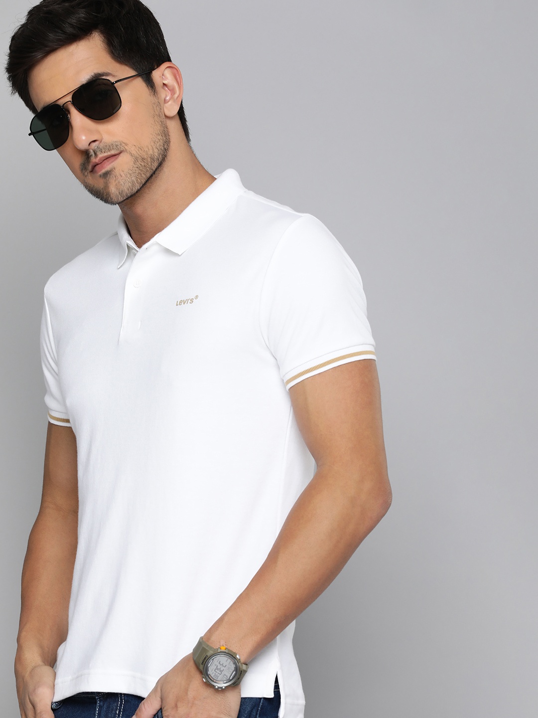Levis Polo Collar T-shirt, White