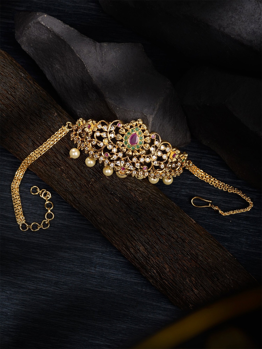 Saraf RS Jewellery Women Brass American Diamond Antique Gold-Plated Armlet Bracelet, Pink
Saraf RS Jewellery Women Brass American Diamond Antique Gold-Plated Armlet Bracelet, Pink