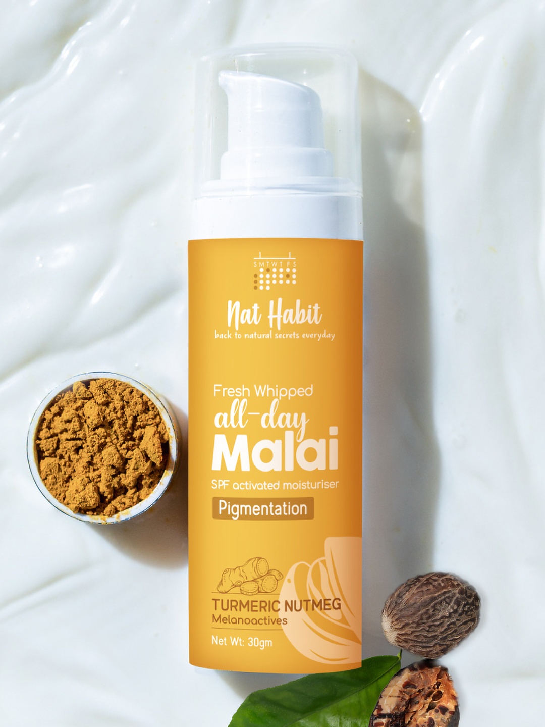 Nat Habit Turmeric Face Malai Cream for Glow & Pigmentation with Nutmeg - 30g, Orange
Nat Habit Turmeric Face Malai Cream for Glow & Pigmentation with Nutmeg - 30g, Orange