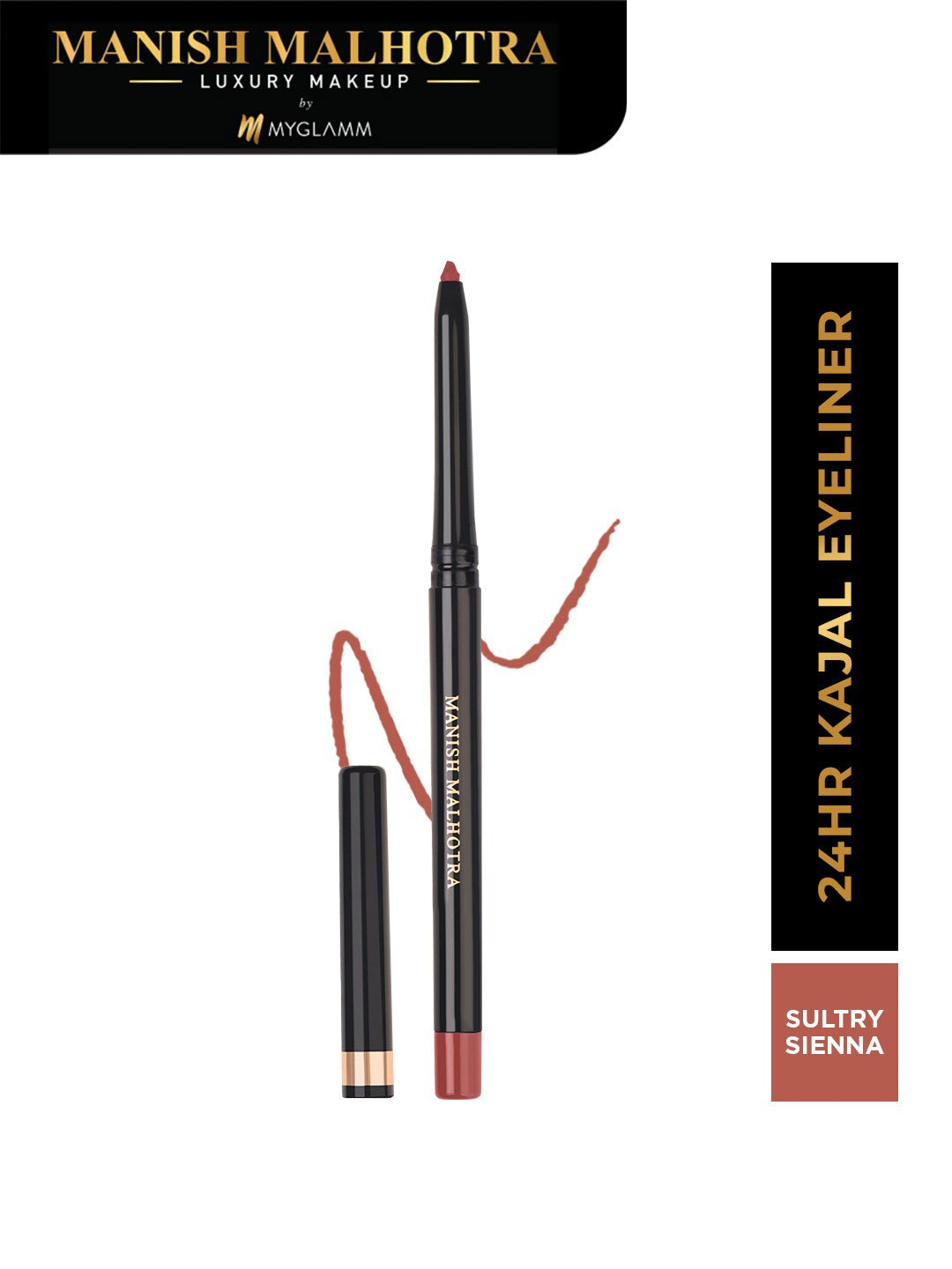 MyGlamm Manish Malhotra 24 Hr Matte Waterproof Kajal Eyeliner 0.35g - Sultry Sienna, Peach
MyGlamm Manish Malhotra 24 Hr Matte Waterproof Kajal Eyeliner 0.35g - Sultry Sienna, Peach