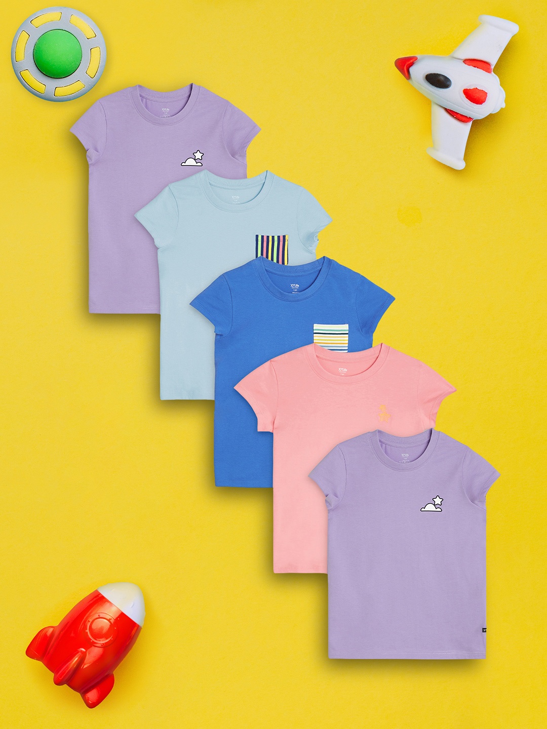 XY Life Girls Pack of 5 Odour Free Super Comfy Playmate Super Combed Cotton T-shirts, Purple
XY Life Girls Pack of 5 Odour Free Super Comfy Playmate Super Combed Cotton T-shirts, Purple