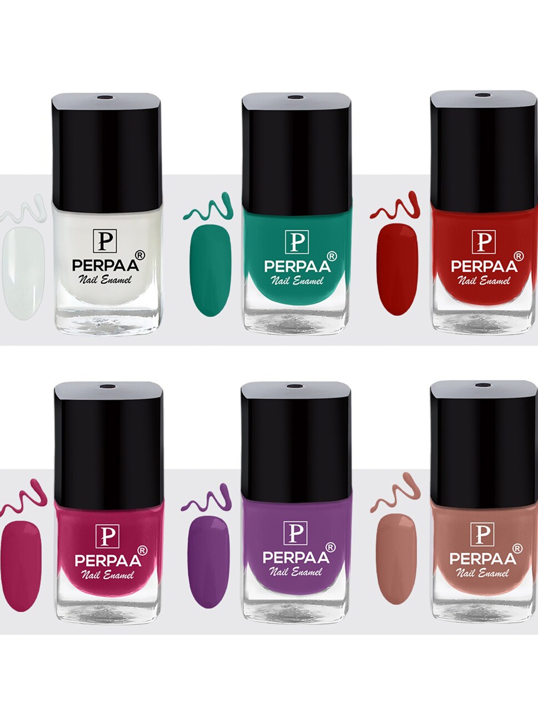 PERPAA Set of 6 Trendy Quick-Drying & Long Lasting Gel Nail Enamel - 5 ml each, Multi
PERPAA Set of 6 Trendy Quick-Drying & Long Lasting Gel Nail Enamel - 5 ml each, Multi