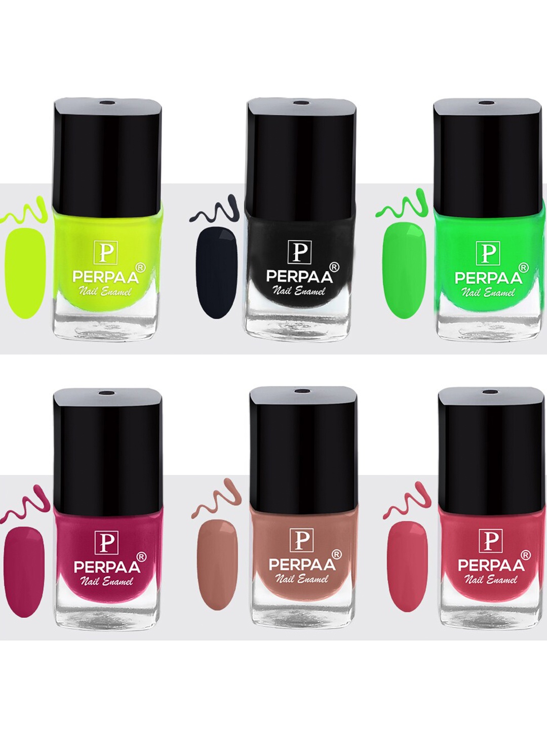 PERPAA Set of 6 Trendy Quick-Drying & Long Lasting Gel Nail Enamel - 5 ml each, Multi
PERPAA Set of 6 Trendy Quick-Drying & Long Lasting Gel Nail Enamel - 5 ml each, Multi