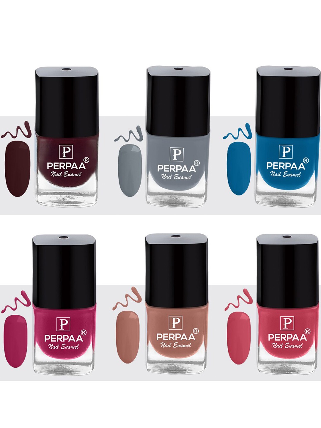 PERPAA Set of 6 Trendy Quick-Drying & Long Lasting Gel Nail Enamel - 5 ml each, Multi
PERPAA Set of 6 Trendy Quick-Drying & Long Lasting Gel Nail Enamel - 5 ml each, Multi