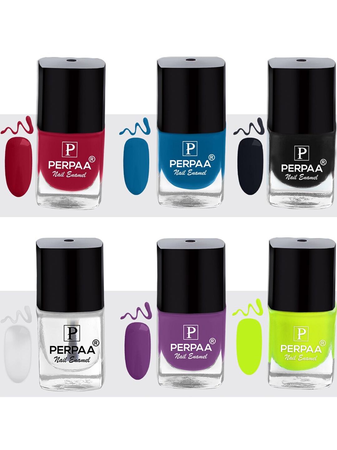 PERPAA Set of 6 Trendy Quick-Drying & Long Lasting Gel Nail Enamel - 5 ml each, Multi
PERPAA Set of 6 Trendy Quick-Drying & Long Lasting Gel Nail Enamel - 5 ml each, Multi