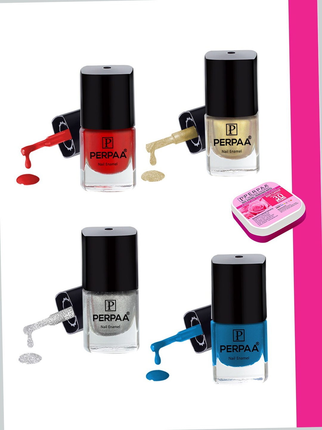 PERPAA Set of 4 Trendy Quick-Drying & Long Lasting Gel Nail Enamel - 5 ml each, Multi
PERPAA Set of 4 Trendy Quick-Drying & Long Lasting Gel Nail Enamel - 5 ml each, Multi