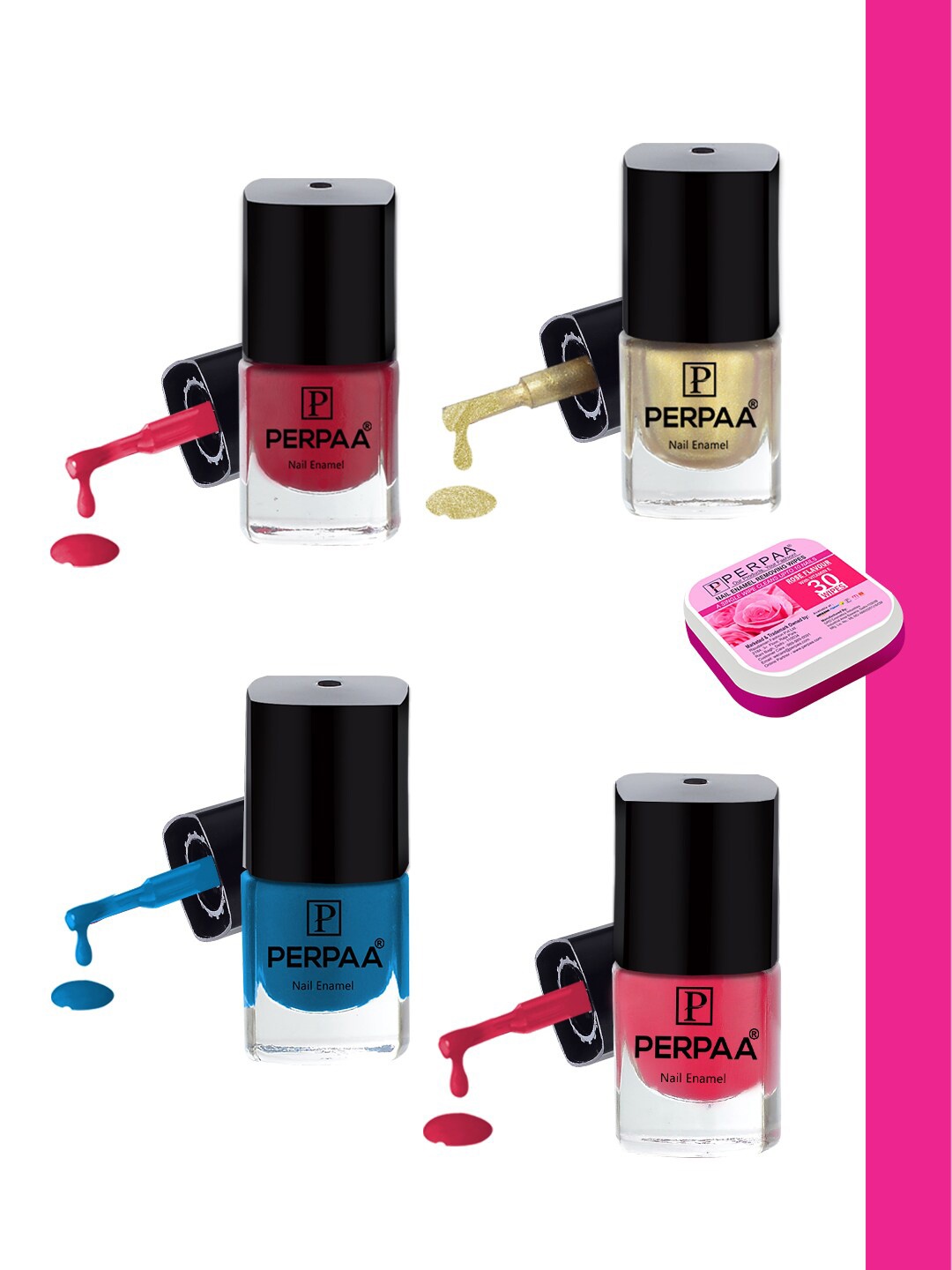 PERPAA Set of 4 Trendy Quick-Drying & Long Lasting Gel Nail Enamel - 5 ml each, Multi
PERPAA Set of 4 Trendy Quick-Drying & Long Lasting Gel Nail Enamel - 5 ml each, Multi