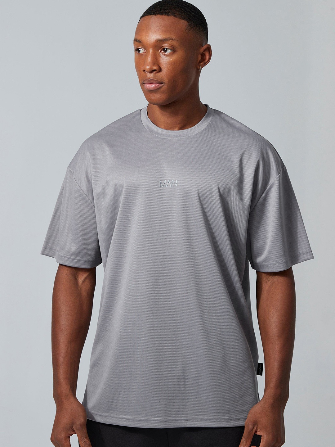 boohooMAN Active Mesh Oversized T-shirt, Grey
