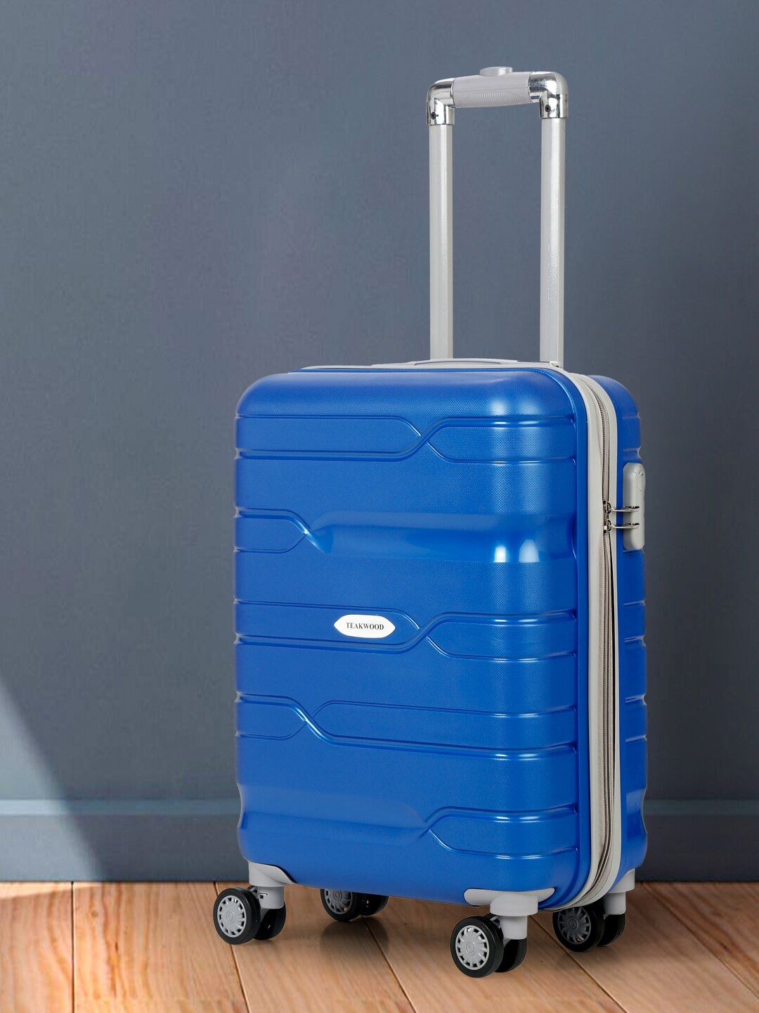 Teakwood Leathers Textured 360 Degree Rotation Hard Cabin-Sized Trolley Bag -55 CM, Blue
Teakwood Leathers Textured 360 Degree Rotation Hard Cabin-Sized Trolley Bag -55 CM, Blue