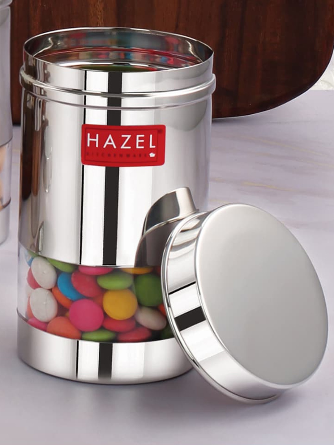 HAZEL Stainless Steel See Through Food Storage Container With Airtight Lid 400 ml