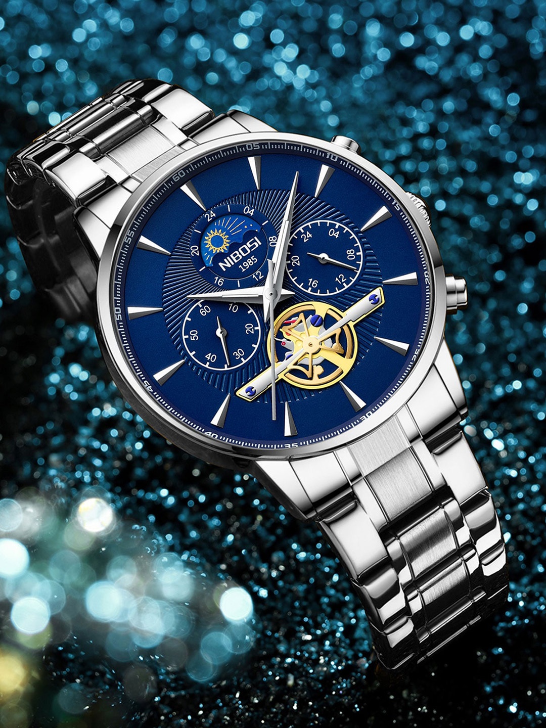 Nibosi Dial & Stainless Steel Bracelet Style Straps Analogue Chronograph Watch NB-2309A, Blue
Nibosi Dial & Stainless Steel Bracelet Style Straps Analogue Chronograph Watch NB-2309A, Blue