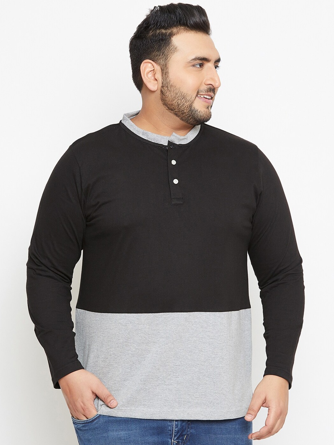 bigbanana Men Plus Size Colourblocked Henley Neck Bio Finished Pure Cotton T-shirt, Black
bigbanana Men Plus Size Colourblocked Henley Neck Bio Finished Pure Cotton T-shirt, Black