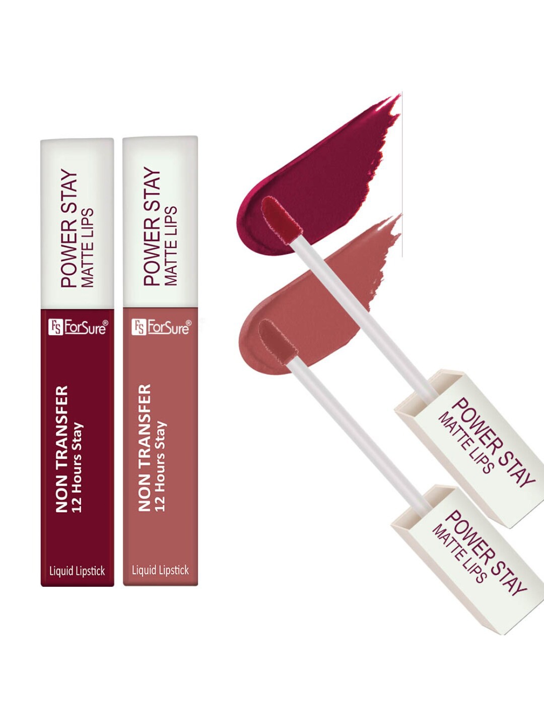 ForSure Set of 2 Power Stay Non Transfer 12Hrs Stay Liquid Lipstick 4 ml each - 09 & 21, Maroon
ForSure Set of 2 Power Stay Non Transfer 12Hrs Stay Liquid Lipstick 4 ml each - 09 & 21, Maroon