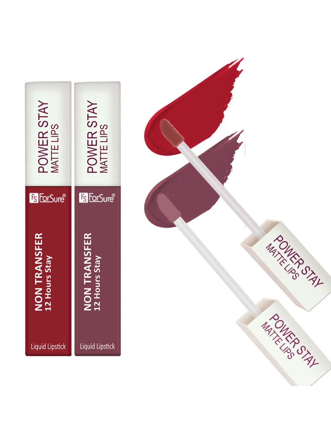ForSure Set of 2 Power Stay Non Transfer 12Hrs Stay Liquid Lipstick 4 ml each - 23 & 22, Red
ForSure Set of 2 Power Stay Non Transfer 12Hrs Stay Liquid Lipstick 4 ml each - 23 & 22, Red