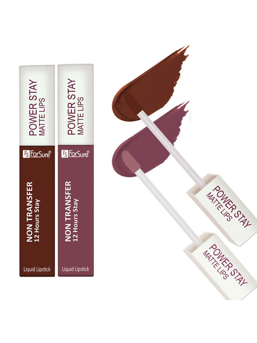 ForSure Set of 2 Power Stay Non Transfer 12Hrs Stay Liquid Lipstick 4 ml each - 16 & 23, Brown
ForSure Set of 2 Power Stay Non Transfer 12Hrs Stay Liquid Lipstick 4 ml each - 16 & 23, Brown