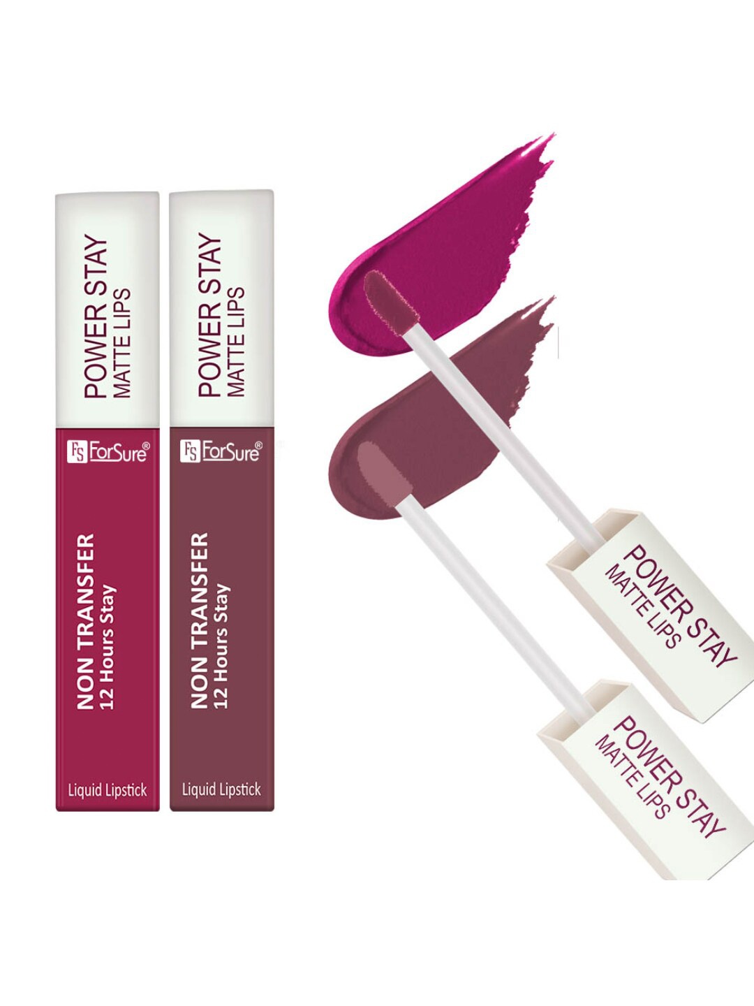 ForSure Set of 2 Power Stay Non Transfer 12Hrs Stay Liquid Lipstick 4 ml each - 10 & 22, Pink
ForSure Set of 2 Power Stay Non Transfer 12Hrs Stay Liquid Lipstick 4 ml each - 10 & 22, Pink