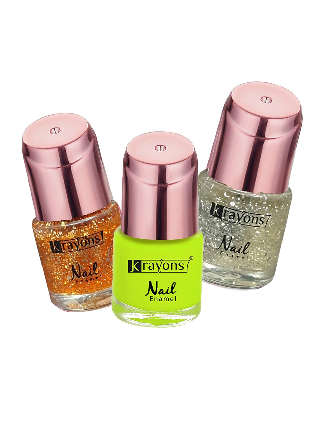 krayons Set of 3 Color Me Crazy Gel Long Lasting Nail Polish - 8 ml each, Fluorescent green
krayons Set of 3 Color Me Crazy Gel Long Lasting Nail Polish - 8 ml each, Fluorescent green