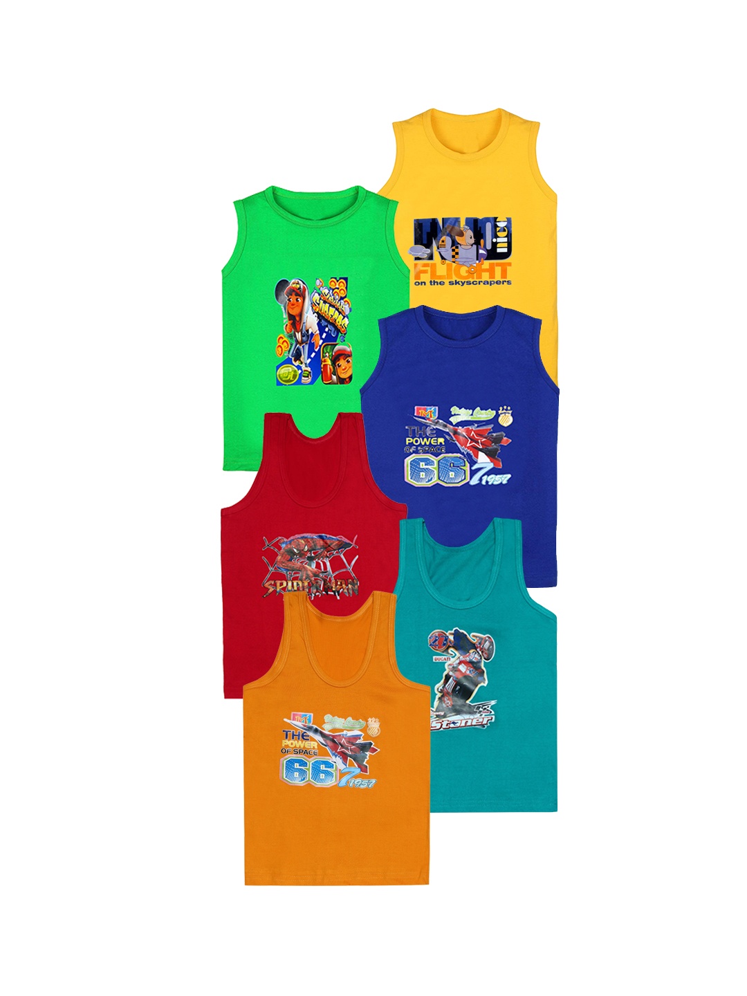 CAREPLUS Boys Pack Of 6 Printed Cotton Sleeveless Scoop Neck Undershirt Vest, Red
CAREPLUS Boys Pack Of 6 Printed Cotton Sleeveless Scoop Neck Undershirt Vest, Red