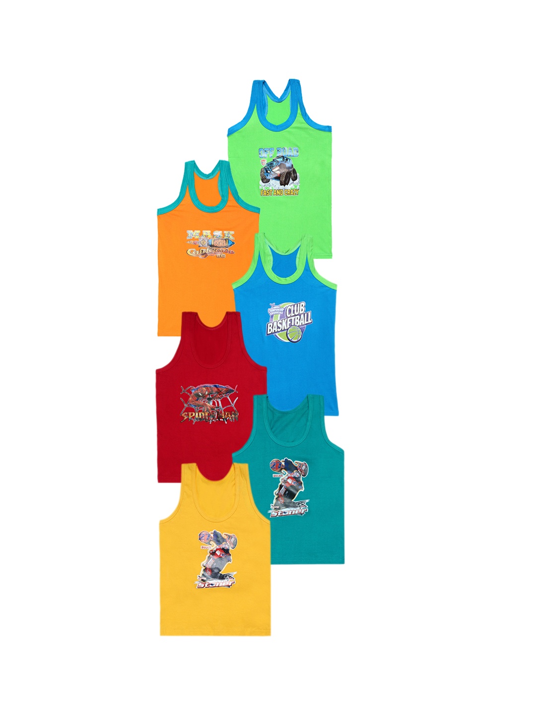 CAREPLUS Boys Pack of 6 Cotton Innerwear vest, Yellow