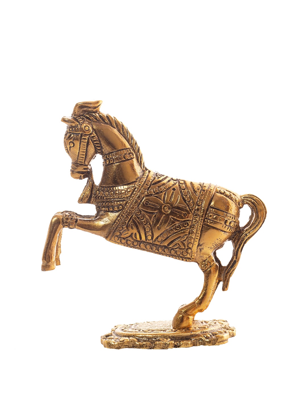 Fashion Bizz 2-Pcs Gold-Toned Jumping Horse Showpieces