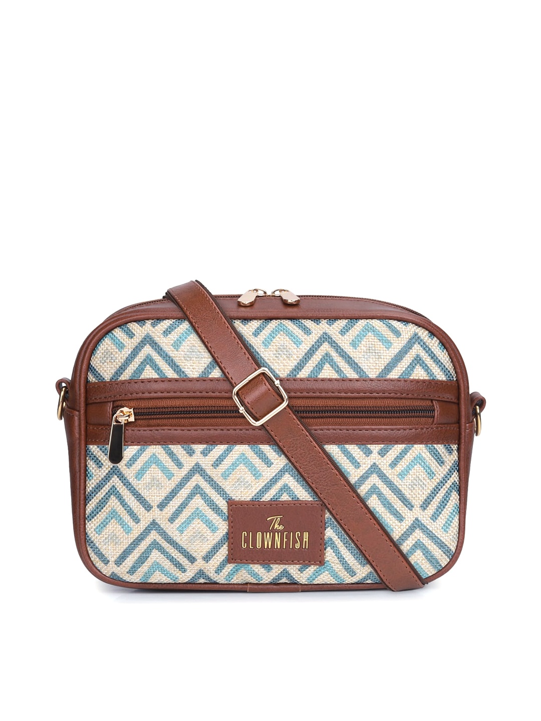 THE CLOWNFISH Nyra Women Printed Structured Adjustable Shoulder Straps Jute Sling Bag, White
THE CLOWNFISH Nyra Women Printed Structured Adjustable Shoulder Straps Jute Sling Bag, White