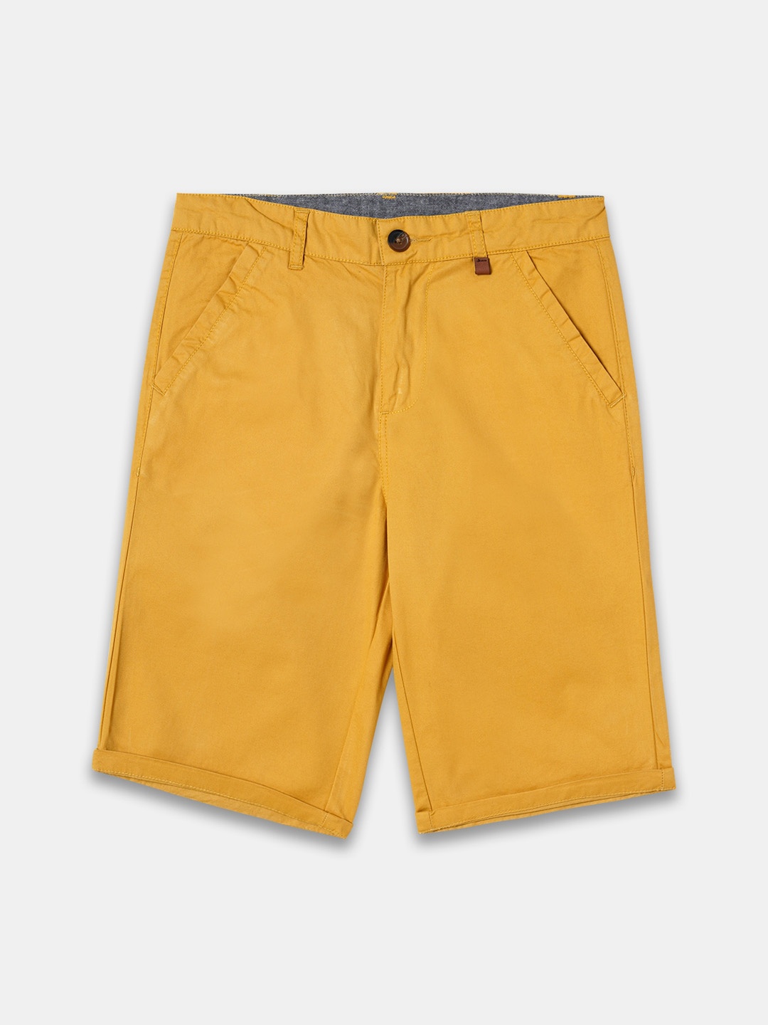 R&B Boys Mid-Rise Chino Shorts, Yellow