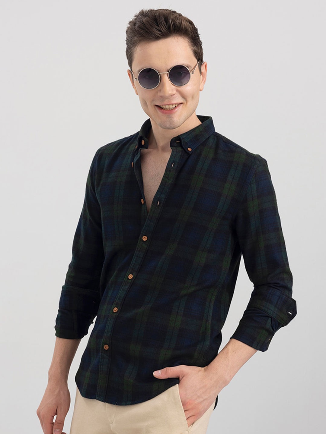 Snitch Long Sleeves Button-Down Collar Slim Fit Tartan Checked Casual Cotton Shirt, Olive
Snitch Long Sleeves Button-Down Collar Slim Fit Tartan Checked Casual Cotton Shirt, Olive