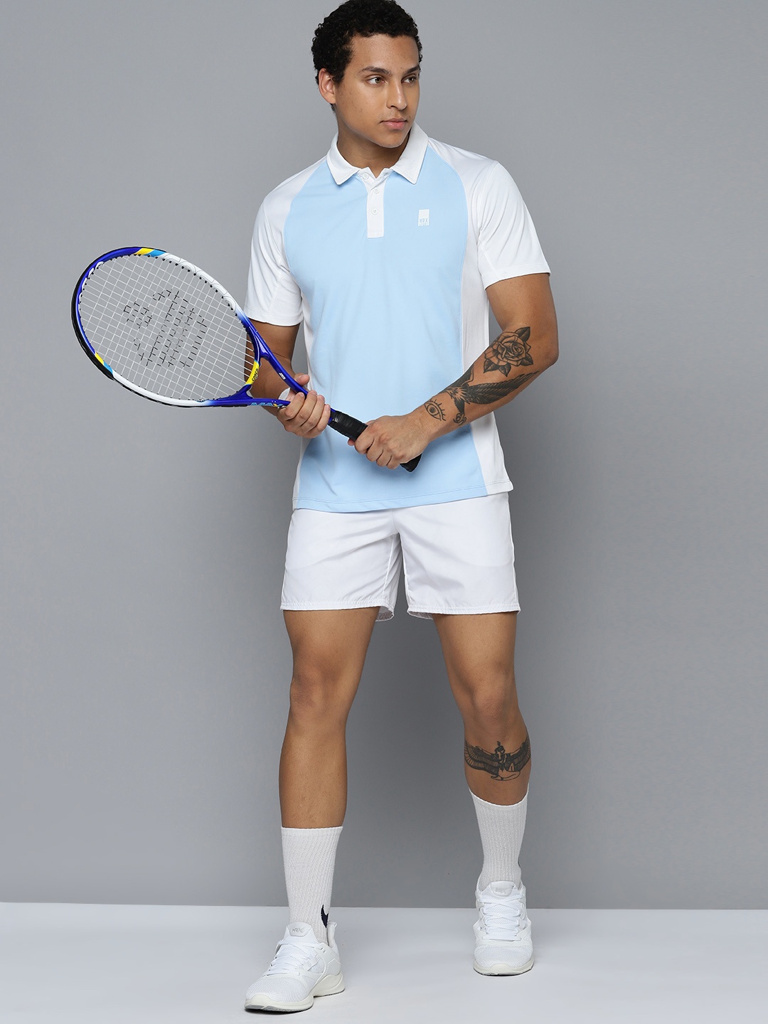 HRX by Hrithik Roshan Rapid Dry Colourblocked Polo Collar Racket Sport T-shirt, White
HRX by Hrithik Roshan Rapid Dry Colourblocked Polo Collar Racket Sport T-shirt, White