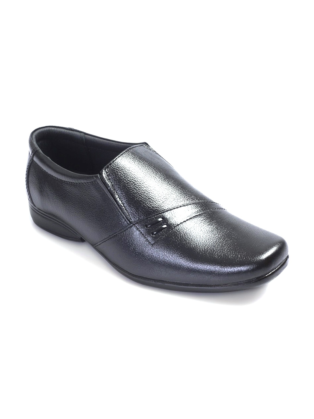 BUCIK Men Comfort-Fit Leather Formal Slip-On Shoes, Black