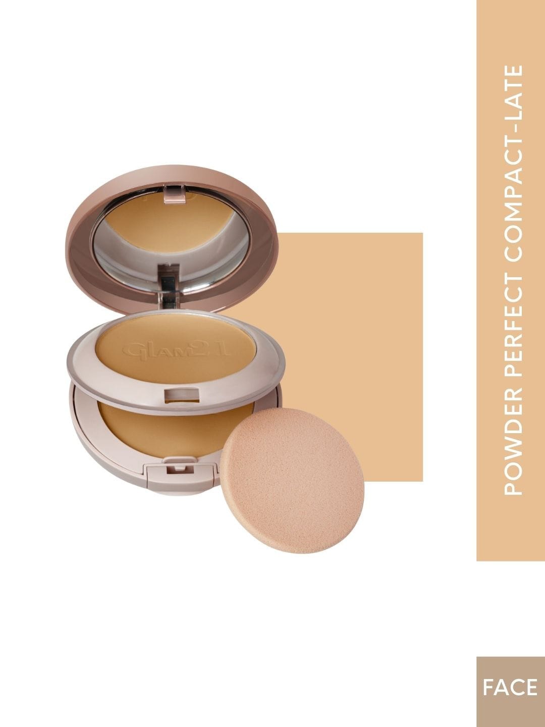 GLAM21 Powder Perfect Complexion 2-In-1 Sweatproof Matte Finish Compact Powder 24 g- Latte 03, Gold
GLAM21 Powder Perfect Complexion 2-In-1 Sweatproof Matte Finish Compact Powder 24 g- Latte 03, Gold