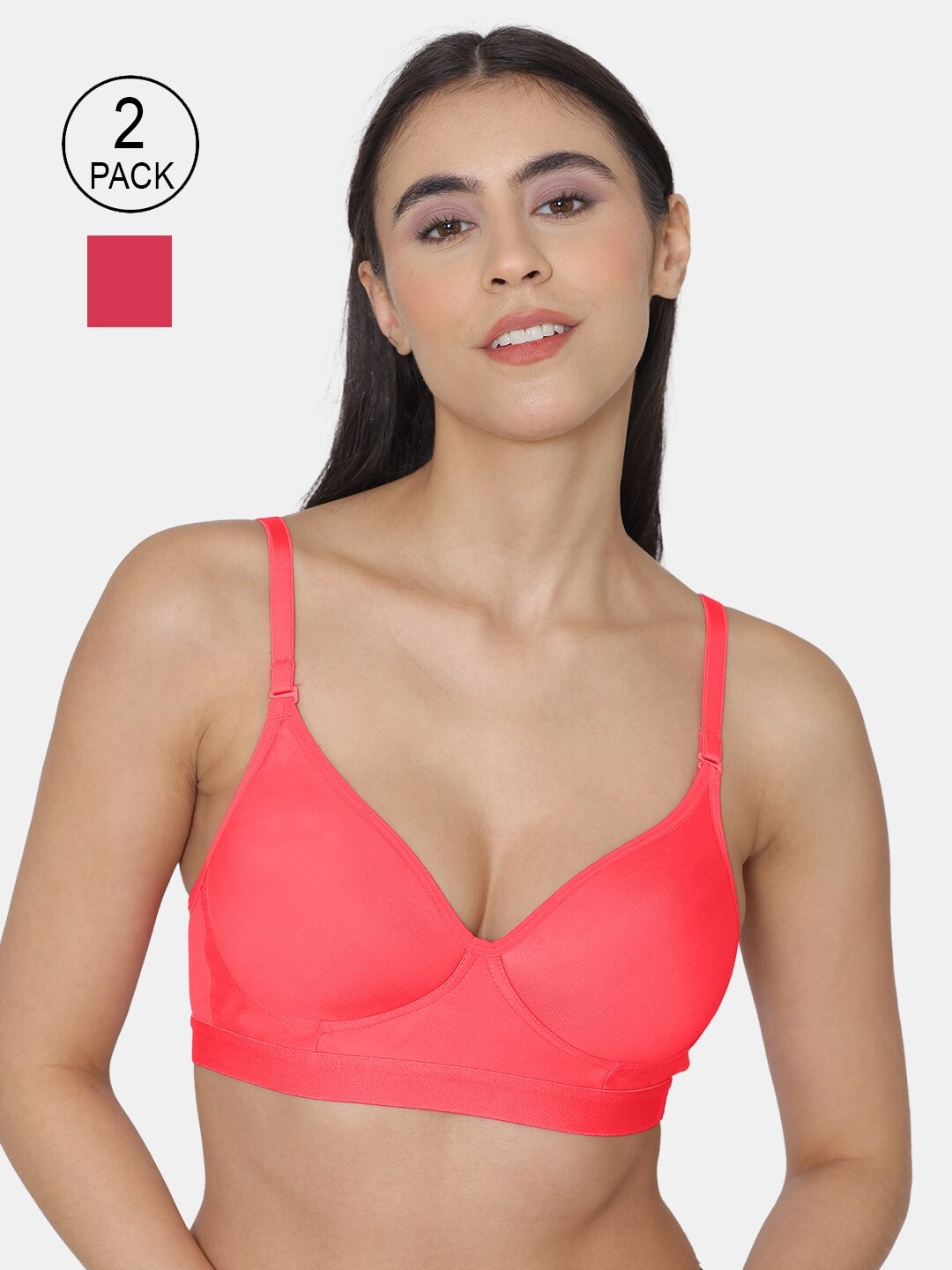 KOMLI Pack Of 2 Lightly Padded Non Wired All Day Comfort Super Support Sports Bra, Coral
KOMLI Pack Of 2 Lightly Padded Non Wired All Day Comfort Super Support Sports Bra, Coral