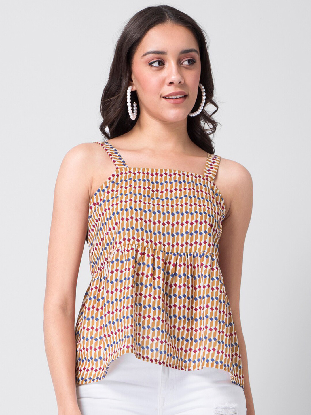 FabAlley Abstract Printed Gathered A-Line Top, Mustard
FabAlley Abstract Printed Gathered A-Line Top, Mustard