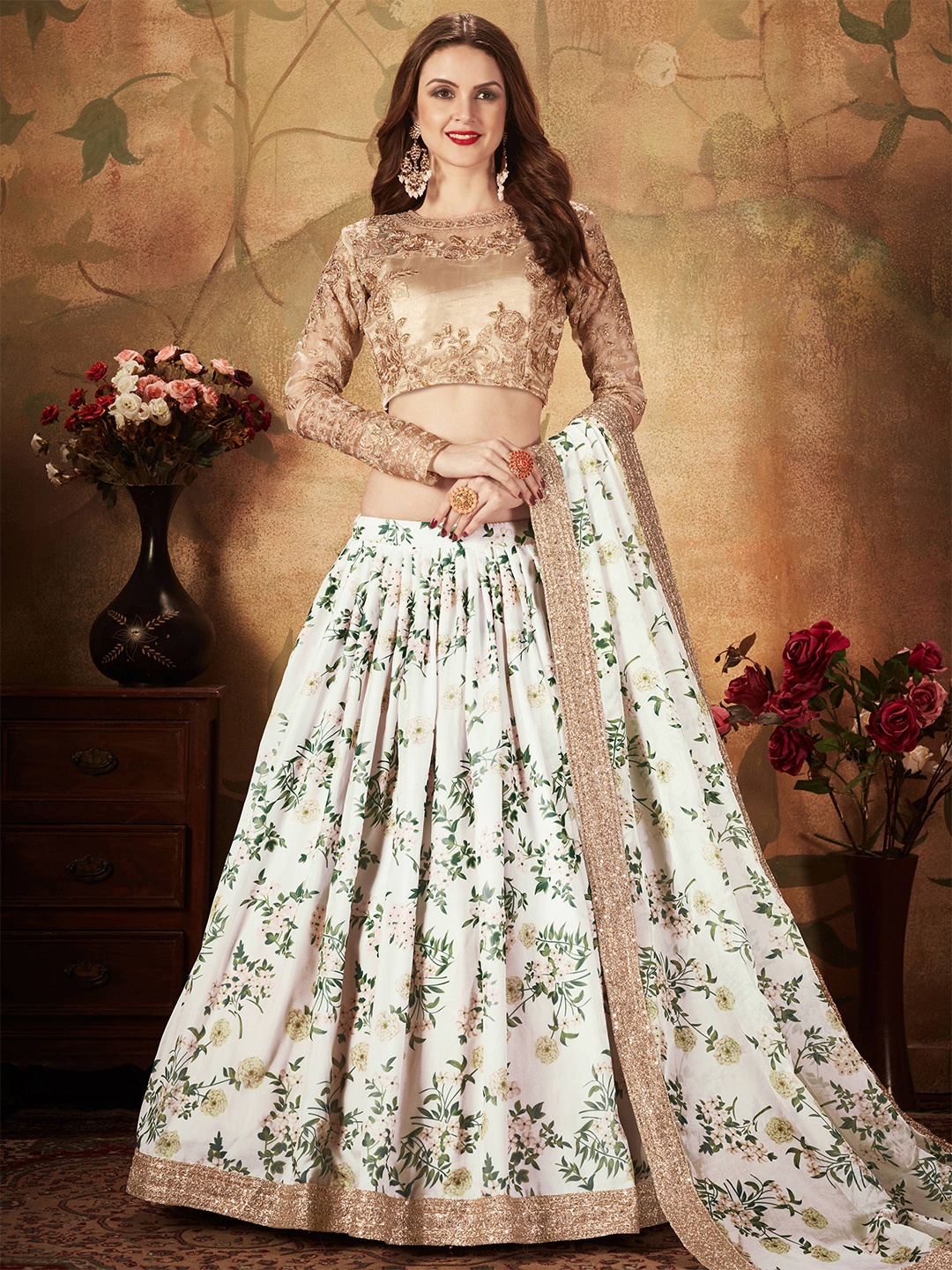 FABPIXEL Embroidered Semi-Stitched Lehenga & Unstitched Blouse With Dupatta, Off white
FABPIXEL Embroidered Semi-Stitched Lehenga & Unstitched Blouse With Dupatta, Off white