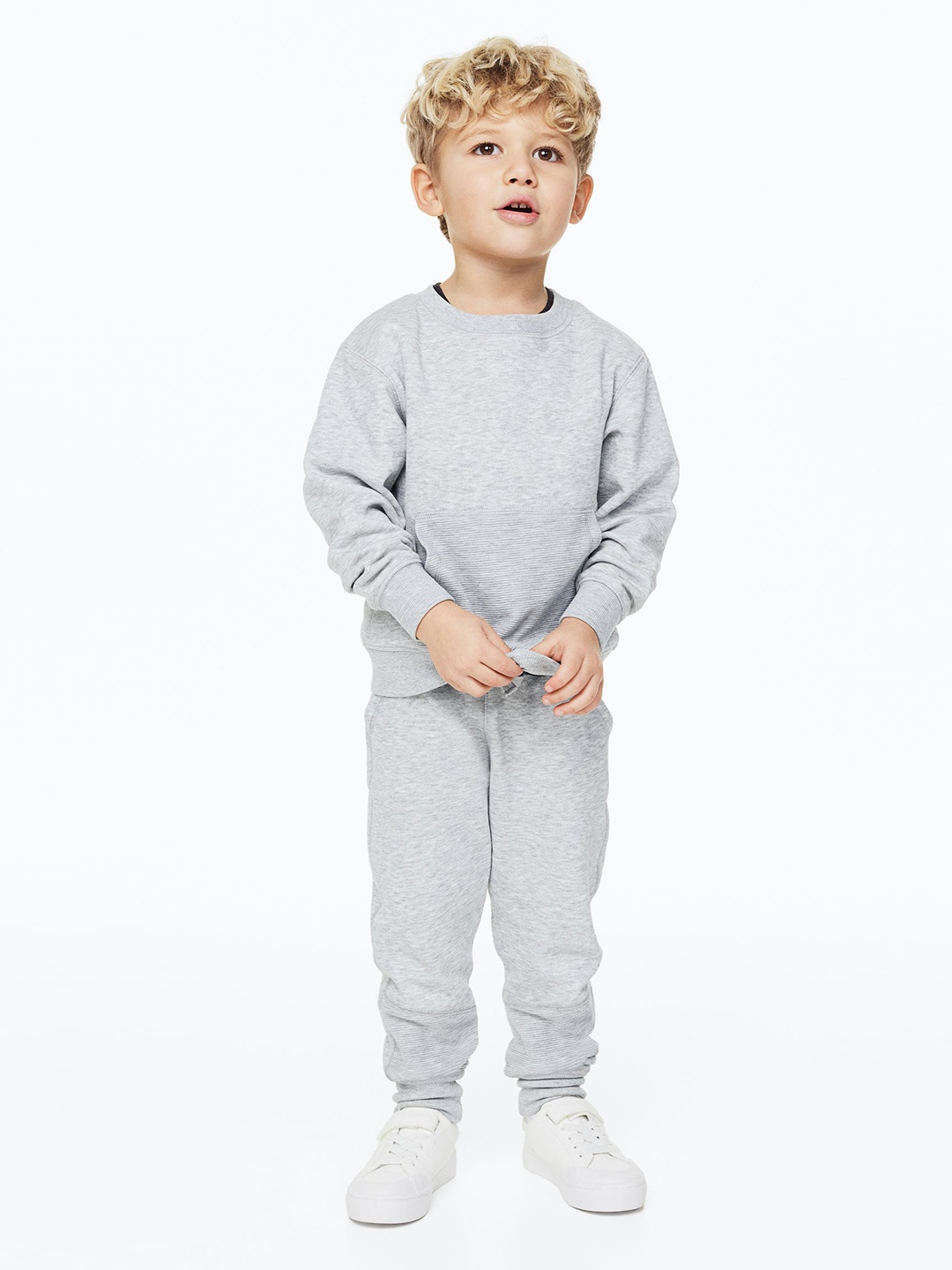 H&M Boys 2-Piece Sweatshirt Set, Grey melange