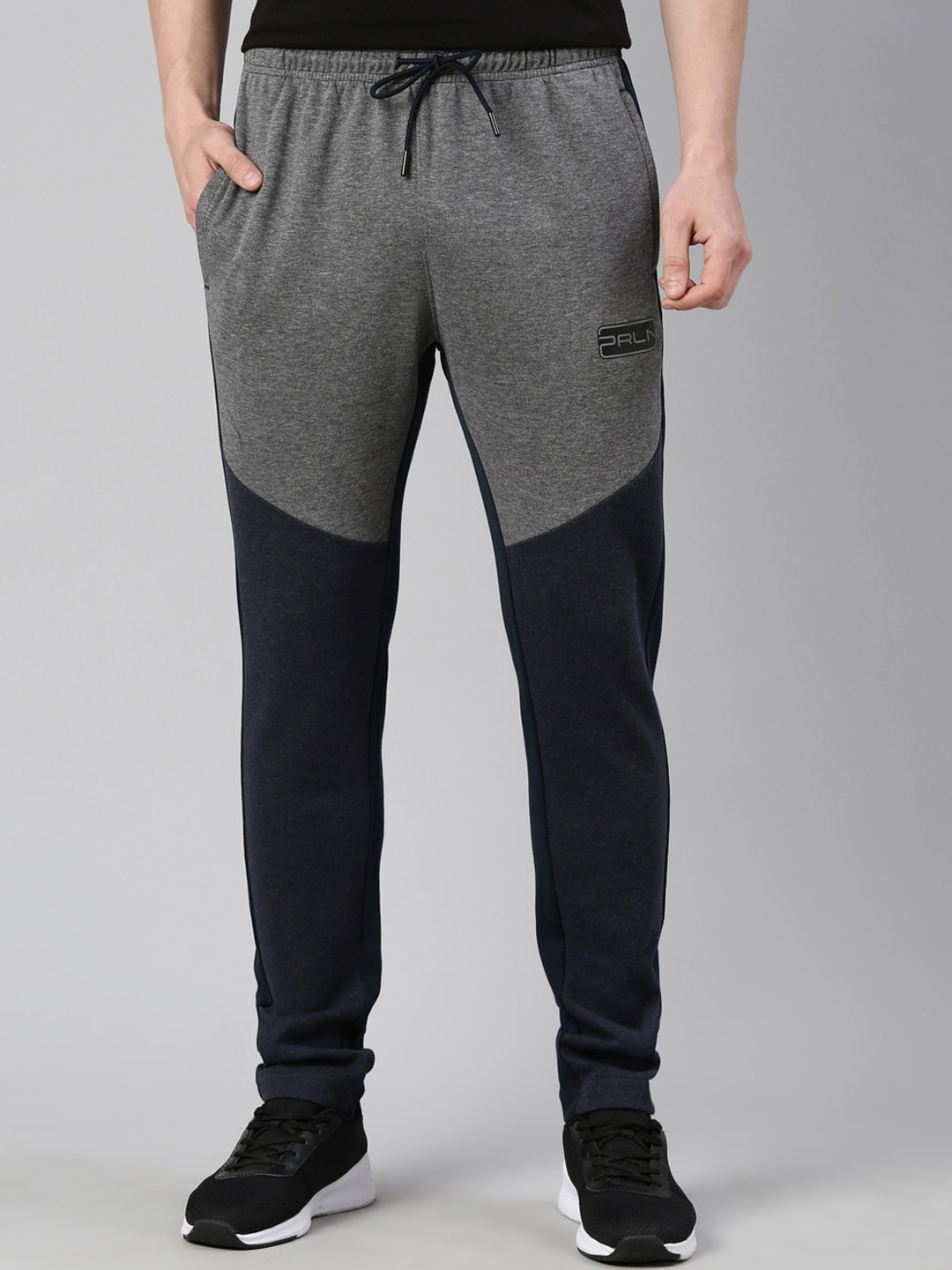 Proline Men Colorblocked Pure Cotton Track Pants, Blue
