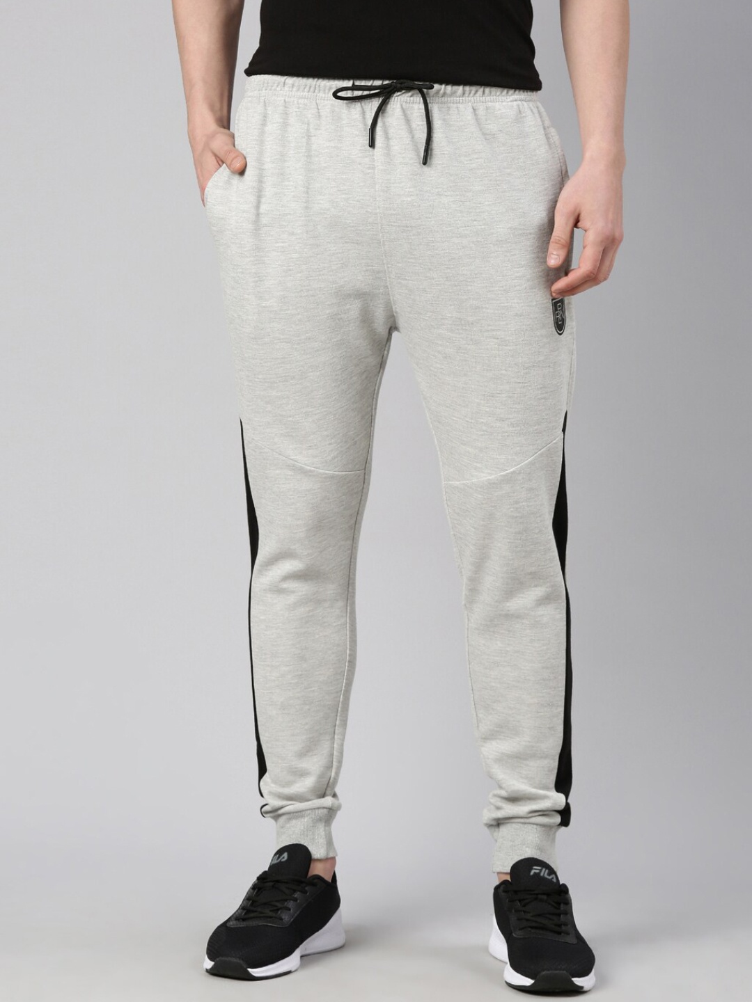 Proline Men Mid-Rise Cotton Joggers, Grey