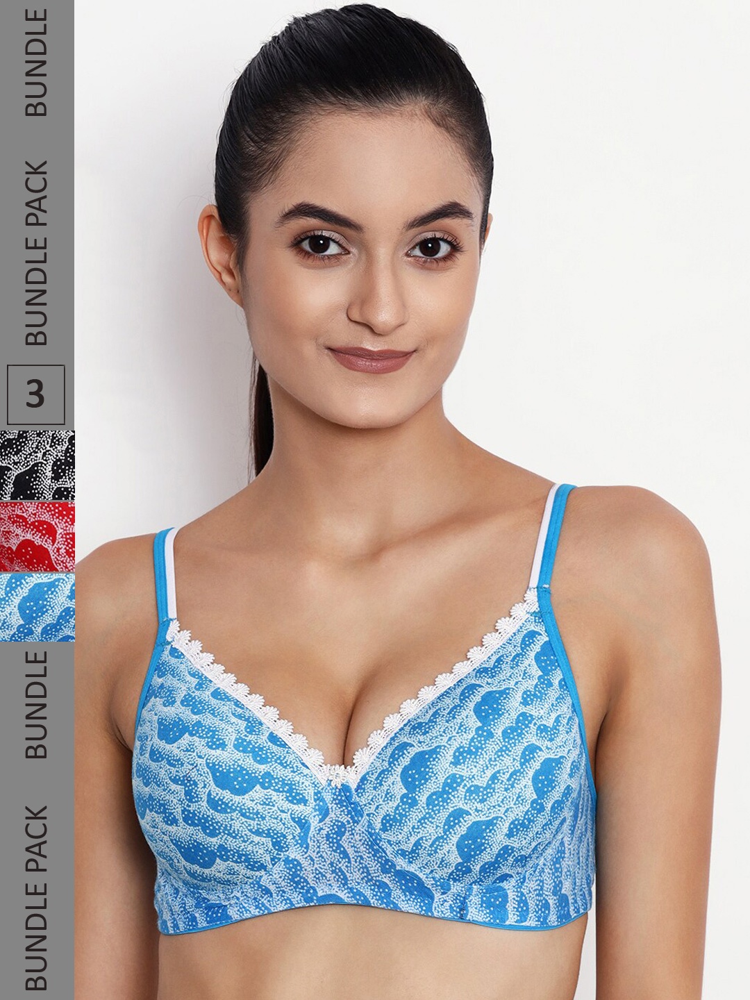 ABELINO Pack Of 3 Abstract Printed Non-Wired Lightly Padded Pure Cotton T-Shirt Bra, Turquoise blue
ABELINO Pack Of 3 Abstract Printed Non-Wired Lightly Padded Pure Cotton T-Shirt Bra, Turquoise blue